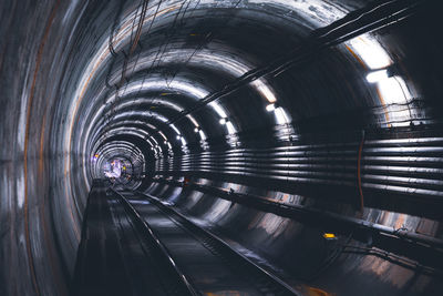 Interior of illuminated tunnel