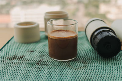 Close-up of drink on table