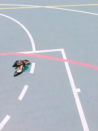 High heels on a basketball court