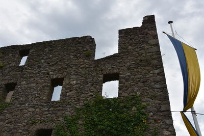 Low angle view of castle against sky