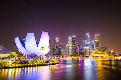 Illuminated city at night
