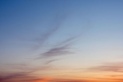 Low angle view of sky during sunset
