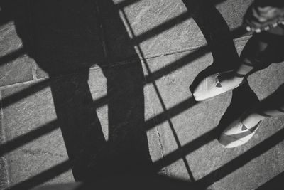 Shadow of people on wall