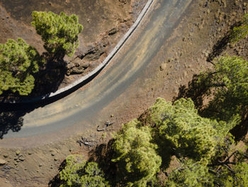 High angle view of road