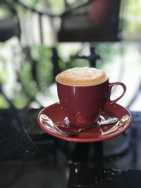 Close-up of coffee on table