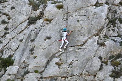 Person standing on rock