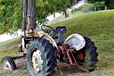 Tractor on field