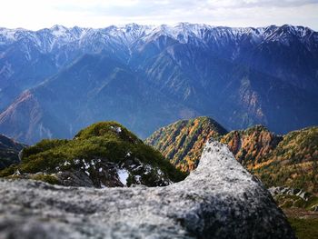 Scenic view of mountains against sky