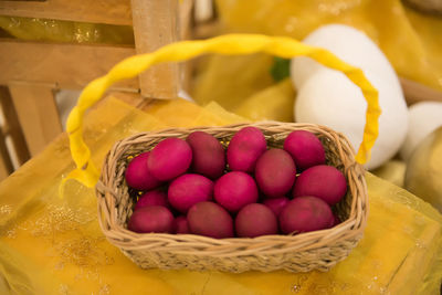 Close-up of colorful easter eggs