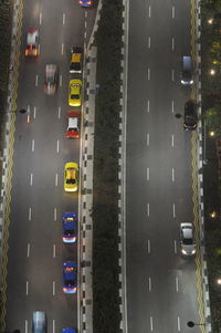 Traffic on road at night