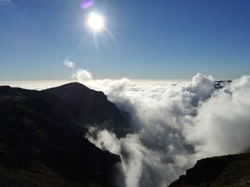 Low angle view of mountains against sky