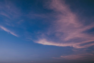 Low angle view of sky at sunset