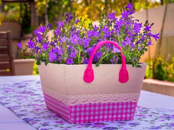 Close-up of fresh flowers on table