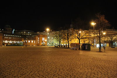 Illuminated street light at night