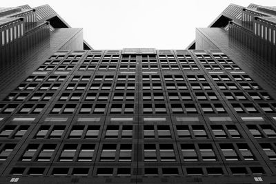 Low angle view of modern building against clear sky