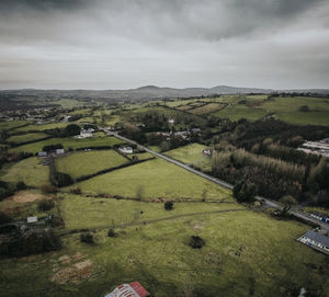 High angle view of landscape against sky