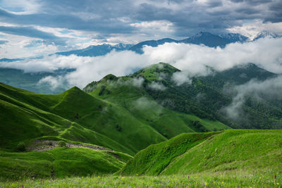 Scenic view of mountains against sky