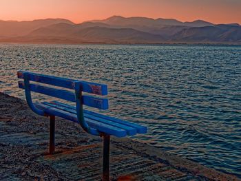 Scenic view of landscape against sky during sunset