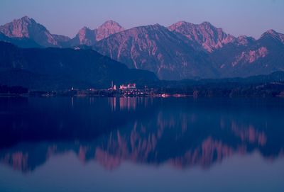 Scenic view of lake and mountains