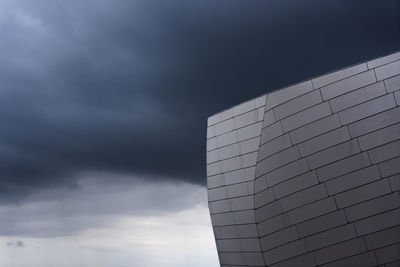 Low angle view of modern building against sky