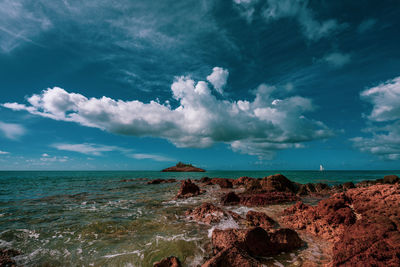 Scenic view of sea against sky