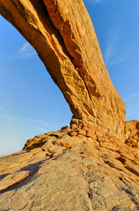 Low angle view of rock formation