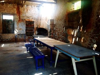 Empty chairs and tables