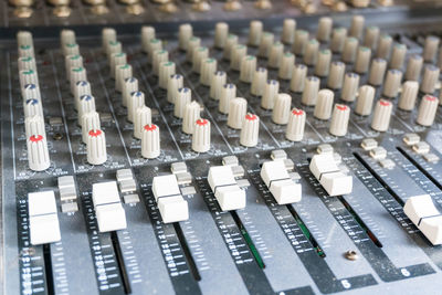 Close-up of sound mixer