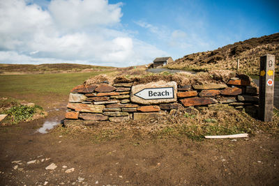 View of landscape with mountain in background