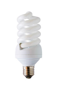 Close-up of light bulb against white background