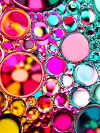 Full frame shot of multi colored bubbles