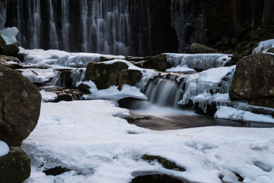 Scenic view of waterfall during winter