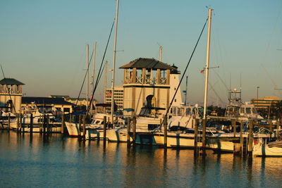 Boats in harbor