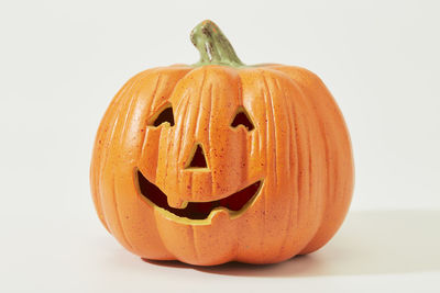 Close-up of pumpkin against white background