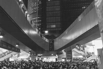 View of illuminated modern building