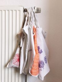 Close-up of clothes hanging