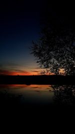 Scenic view of lake against sky at sunset