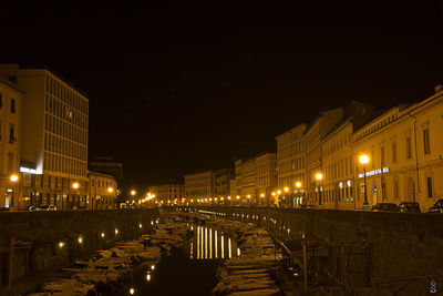 Illuminated city at night