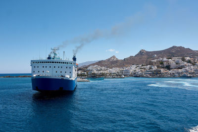 Ship in sea against sky
