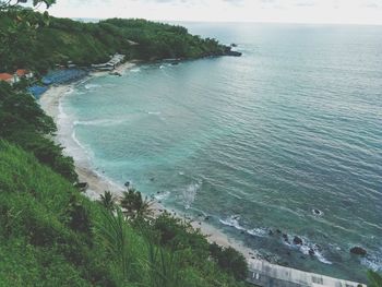 High angle view of sea against sky