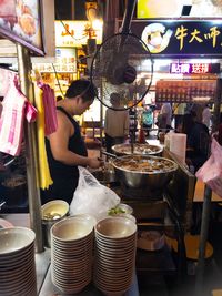 View of food for sale at market stall