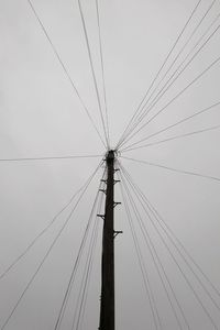 Low angle view of electricity pylon against sky