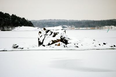 Scenic view of snow covered landscape