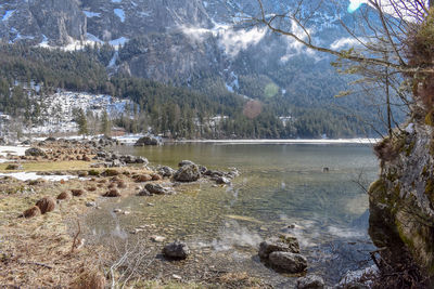 Scenic view of lake during winter