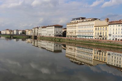Reflection of buildings in river