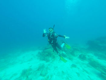 Scuba diving in sea