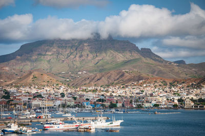 Panoramic view of sea against cloudy sky