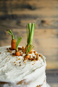 Close-up of dessert on table