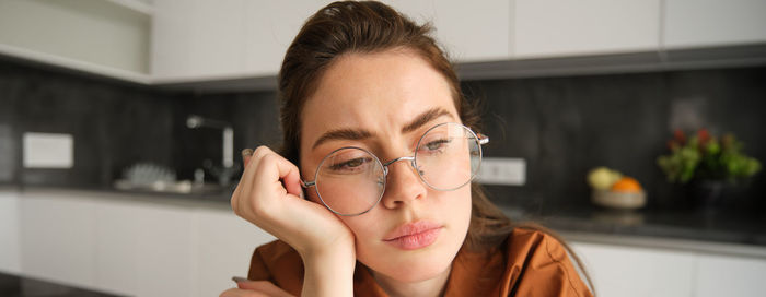 Close-up portrait of young woman