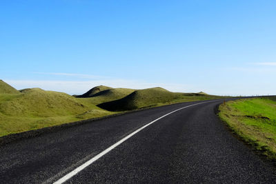 Road amidst landscape against clear sky